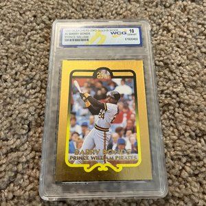 Graded WCG 1993 23k Gold Border Barry Bonds Prince William Pirates.